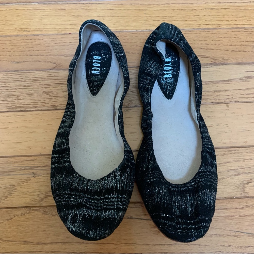 Bloch Vero Cuoio Black & Silver Flats 37.5